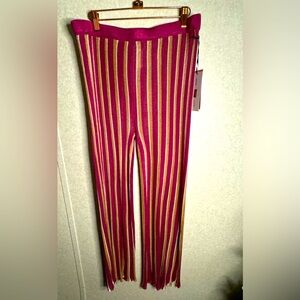 Future Collective NWT Flare Stretch Purple Yellow Pants Hippie Festival Woman L